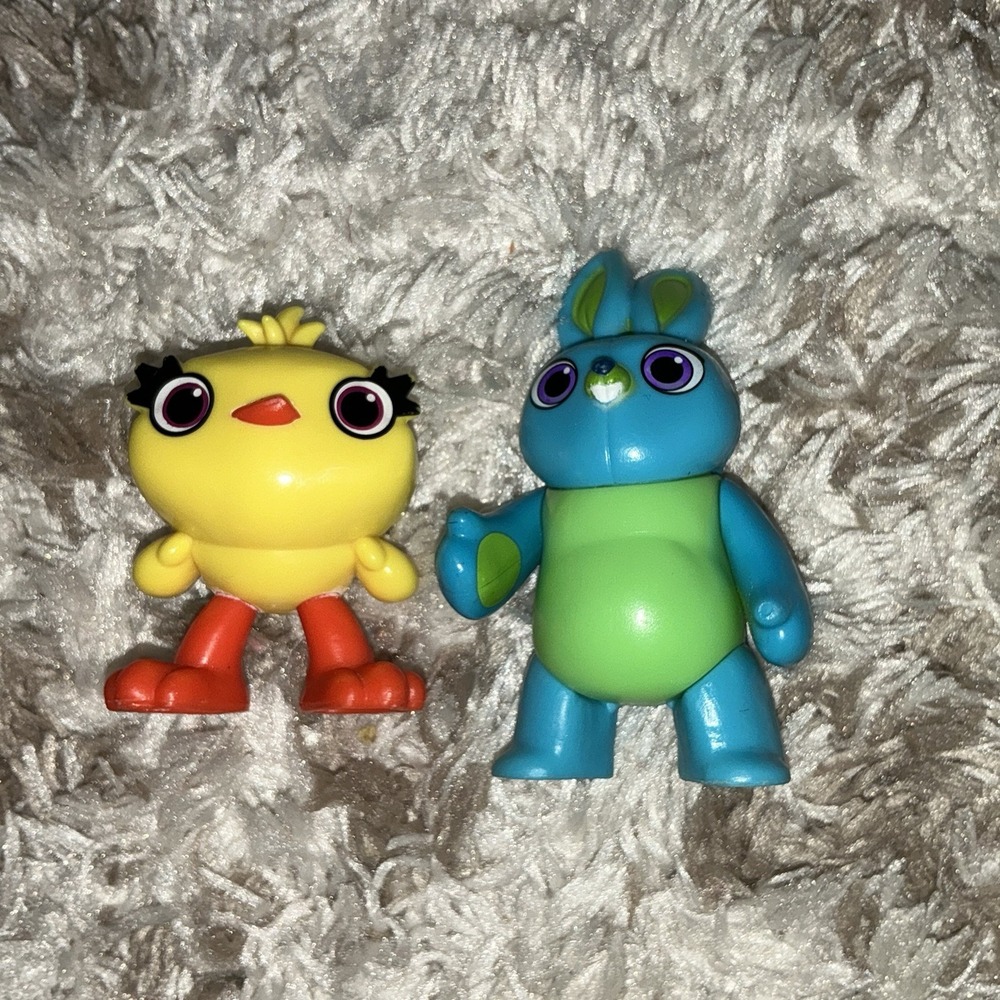 DISNEY Pixar TOY STORY 4 BLUE BUNNY & DUCKY Set of 2 PVC Toy Figures Cake Topper
